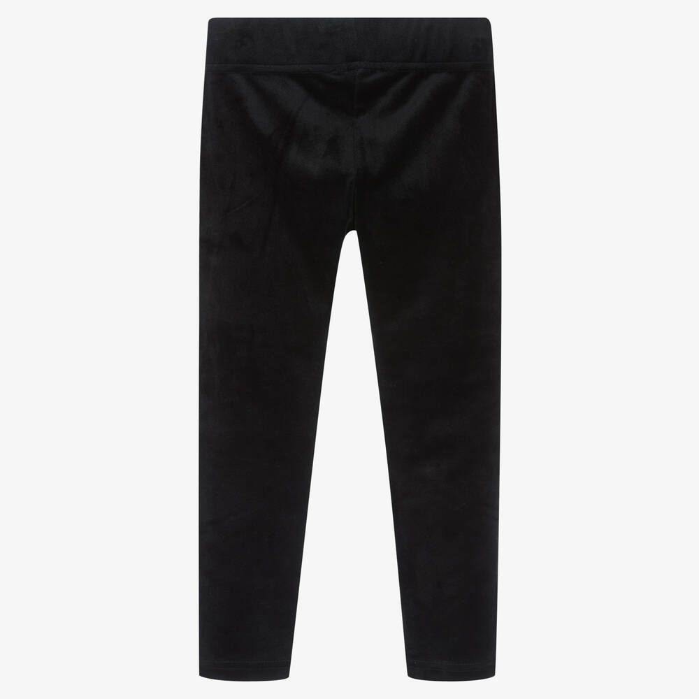 Girls black velvet leggings sale