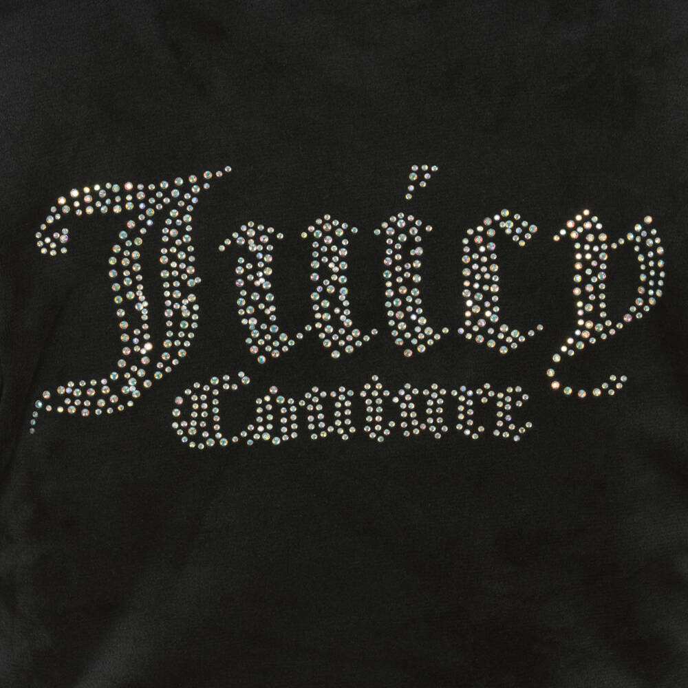 Juicy Couture-Girls Black Velour Tracksuit with Diamanté Logo | Childrensalon Outlet
