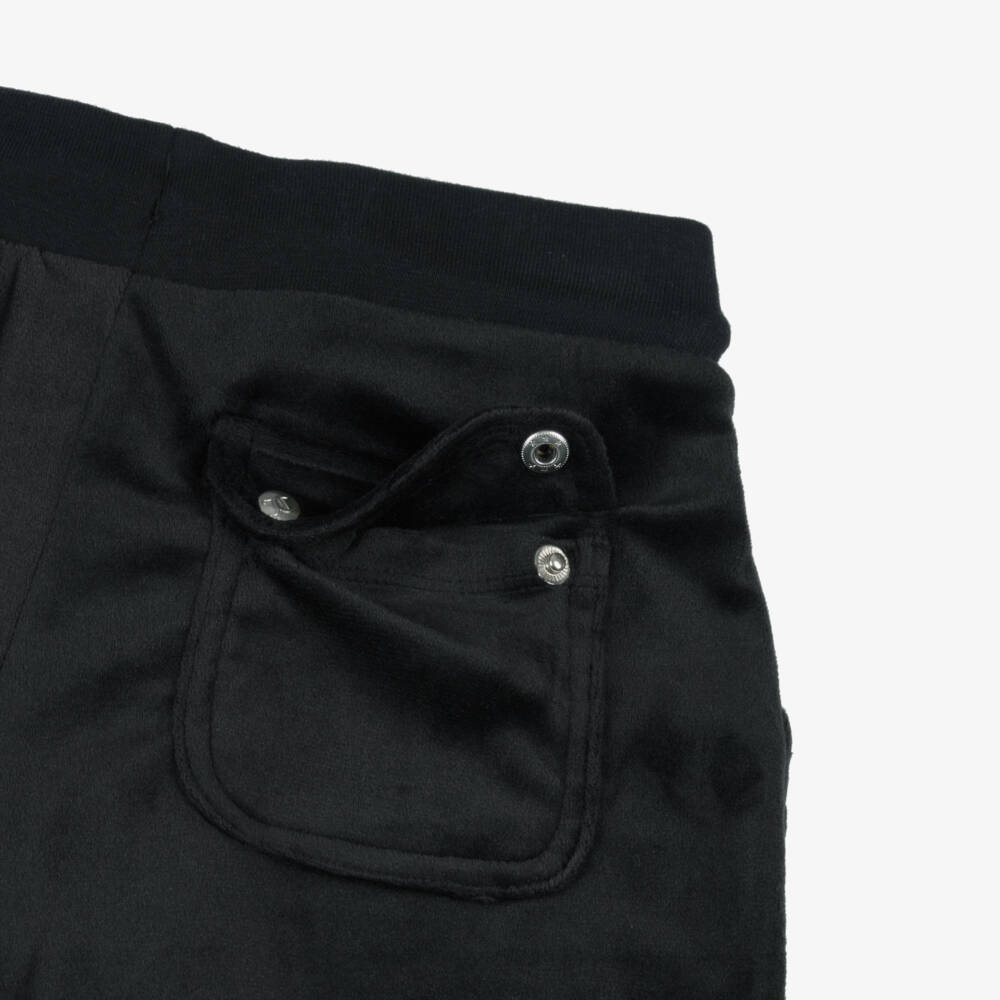 Juicy Couture-Girls Black Velour Wide-Leg Trousers | Childrensalon Outlet