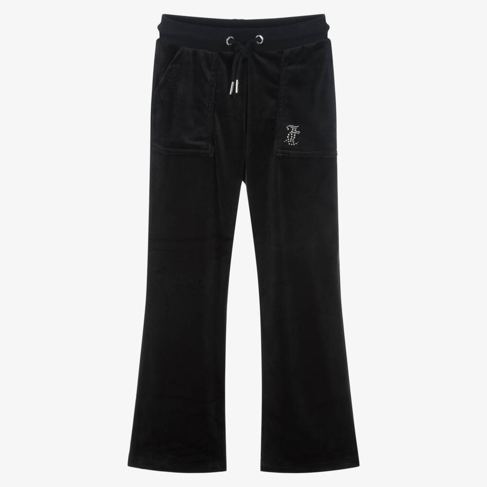 Juicy Couture-بنطلون مخمل أسود واسع للبنات | Childrensalon Outlet