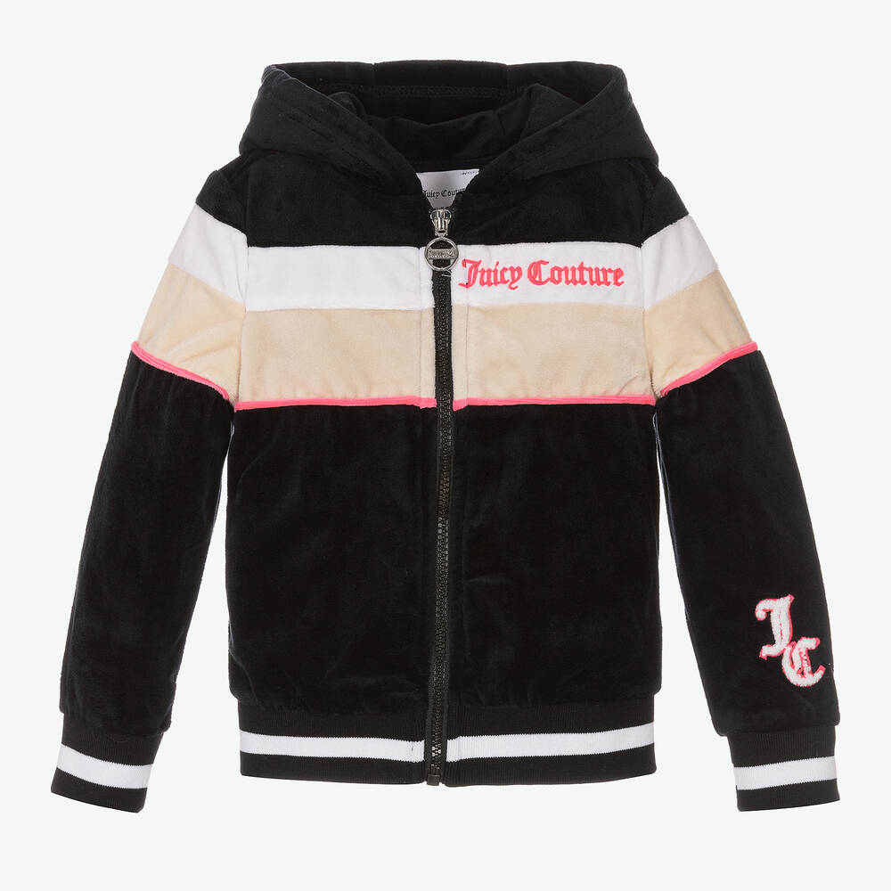 Juicy Couture - Girls Black Zip-Up Hoodie | Childrensalon