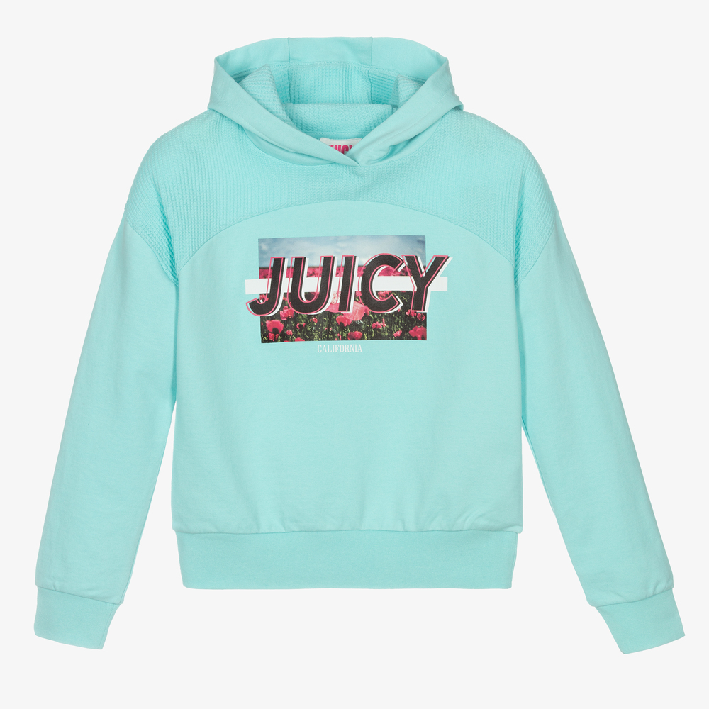 Juicy Couture - Girls Blue Cotton Hoodie | Childrensalon