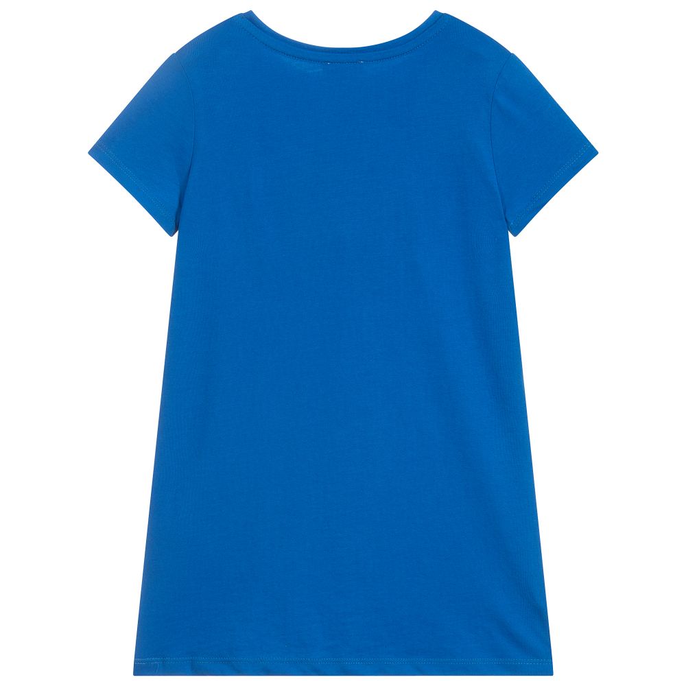 Juicy Couture Girls Blue Cotton Jersey Dress