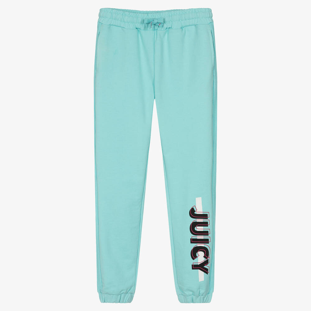 Juicy Couture - Girls Blue Cotton Logo Joggers | Childrensalon