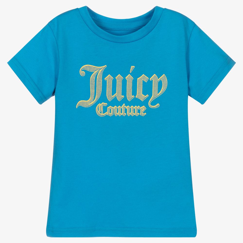 Juicy Couture - Girls Blue Cotton T-Shirt | Childrensalon