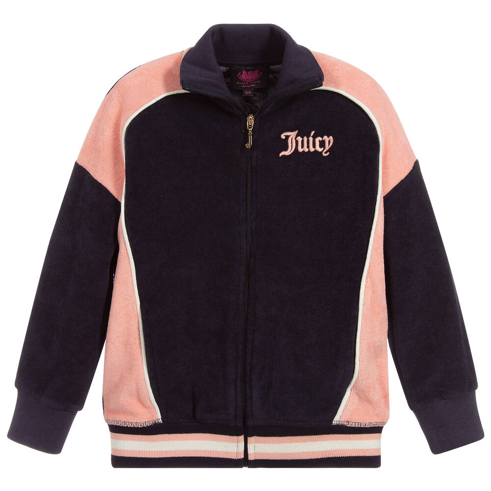 Juicy Couture-Girls Blue & Pink Zip-Up Top | Childrensalon Outlet