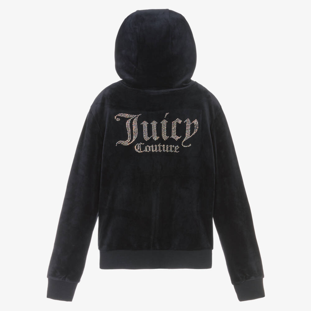 Juicy Couture-هودي مخملي أزرق فاخر للبنات | Childrensalon Outlet