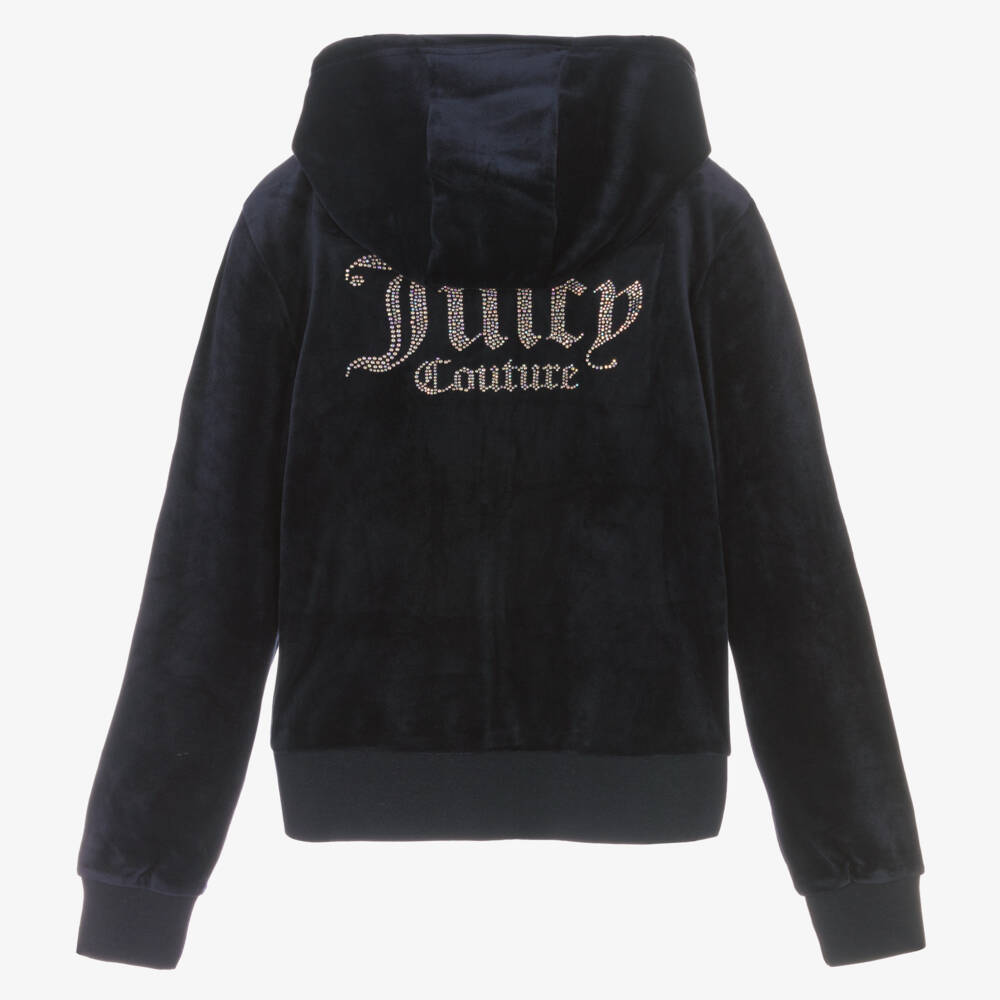 Juicy Couture-هودي مخملي أزرق فاخر للبنات | Childrensalon Outlet