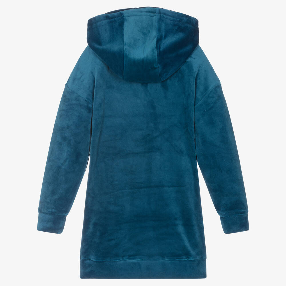 Blue hooded dress hot sale