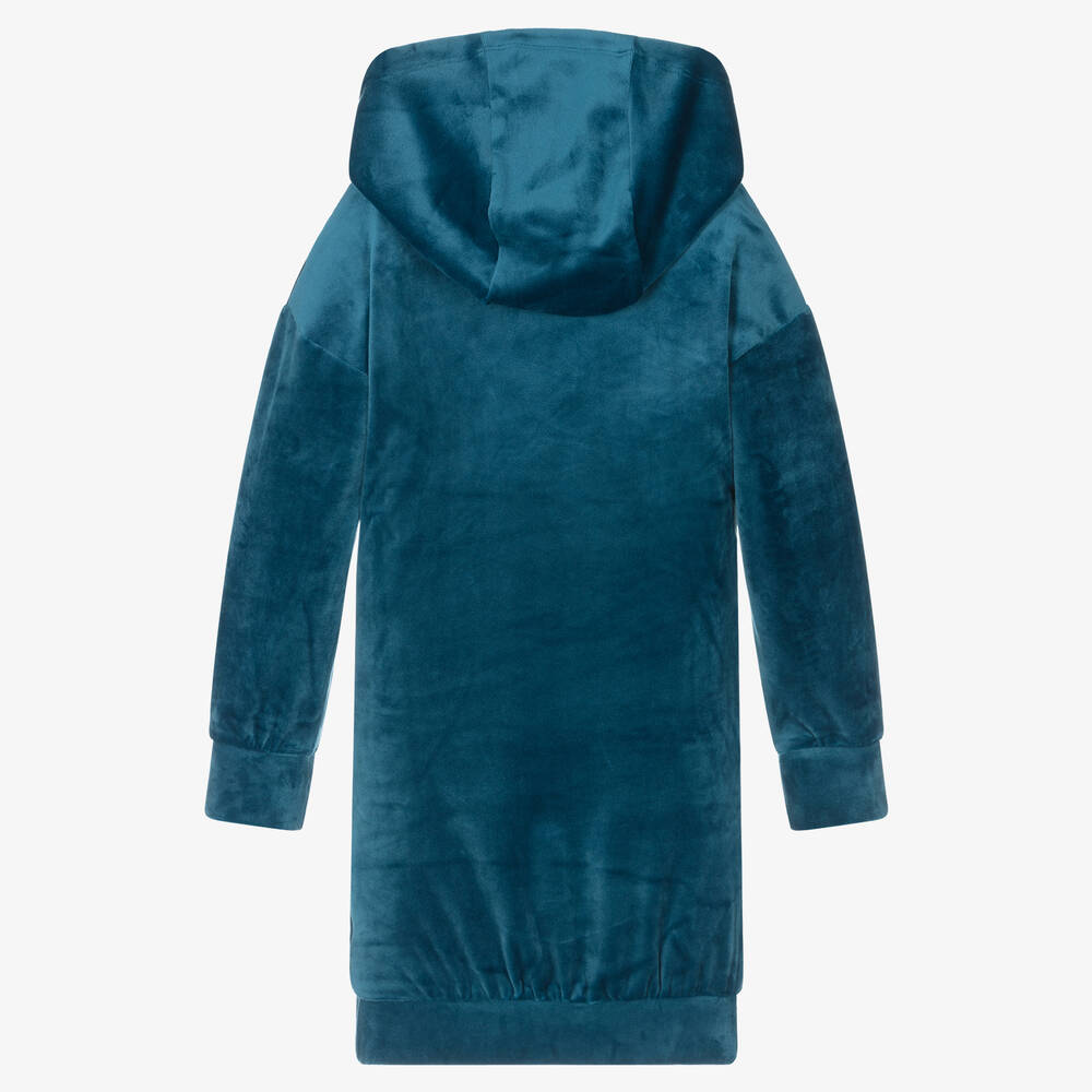 Juicy Couture-Girls Blue Velour Logo Dress | Childrensalon Outlet