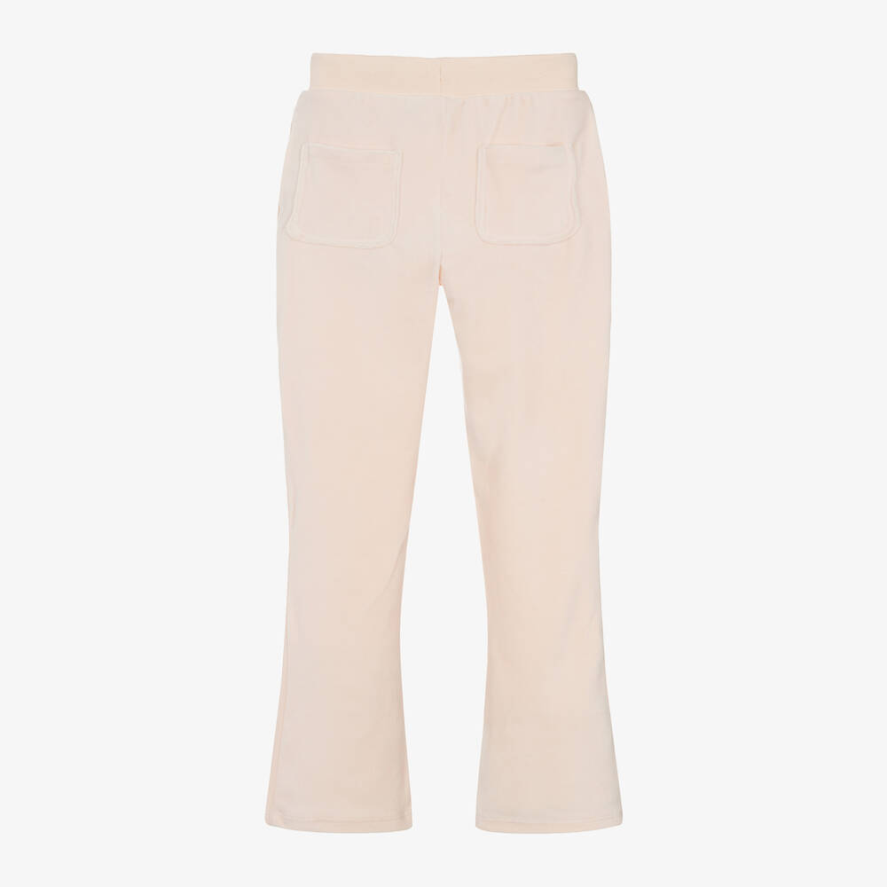 Juicy Couture Girls Blush Pink Flared Velour Joggers