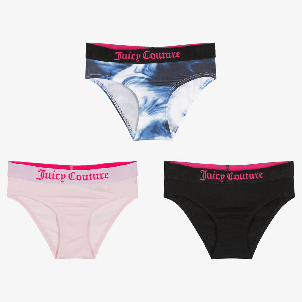 Juicy Couture - Girls Cotton Knickers (3 Pack) | Childrensalon