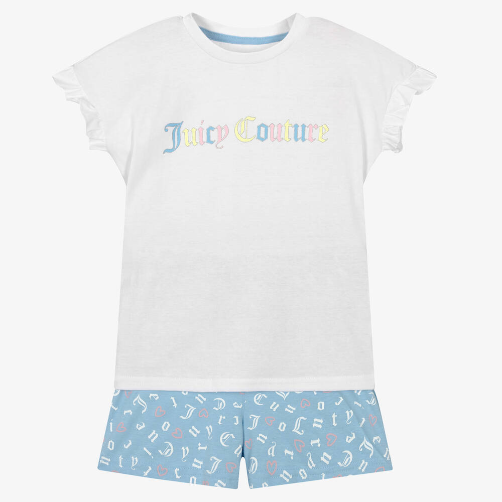 Juicy Couture - Girls Cotton Logo Shorts Set | Childrensalon