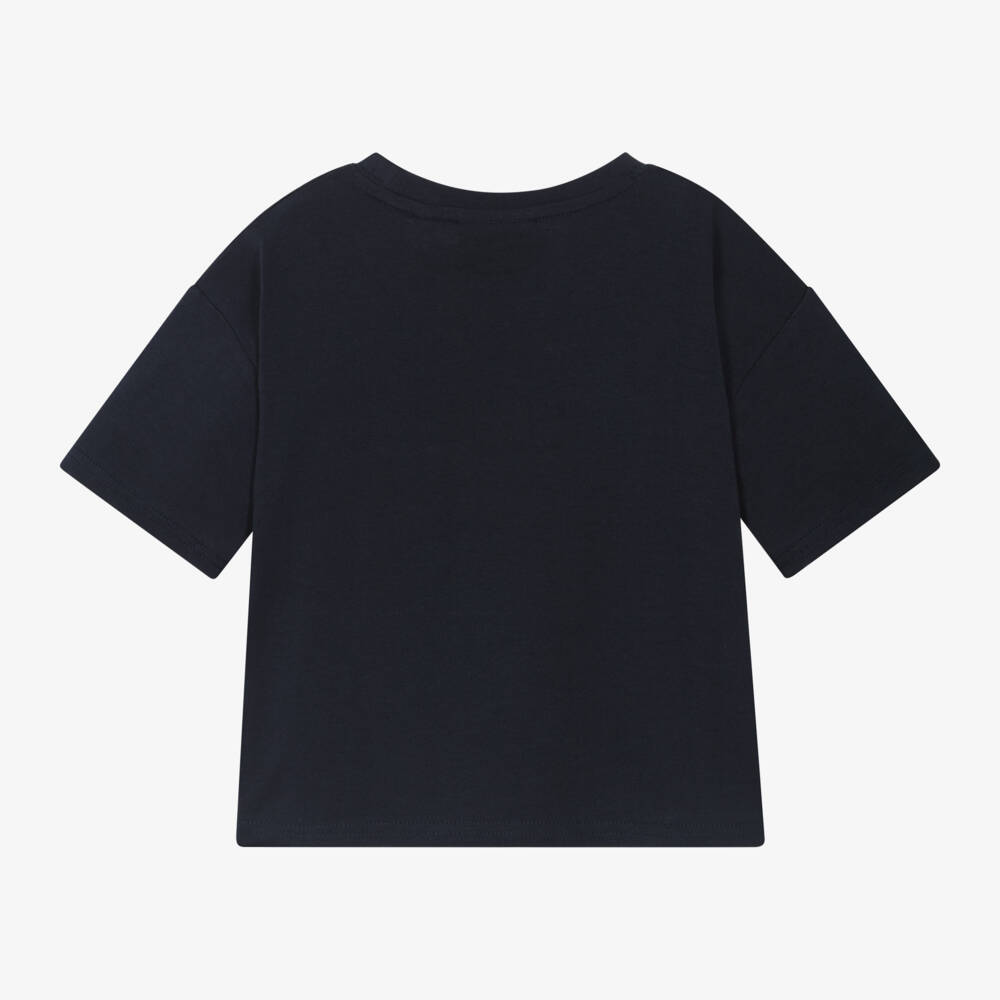 Juicy Couture-Girls Cozy Navy Boxy Tee | Childrensalon Outlet