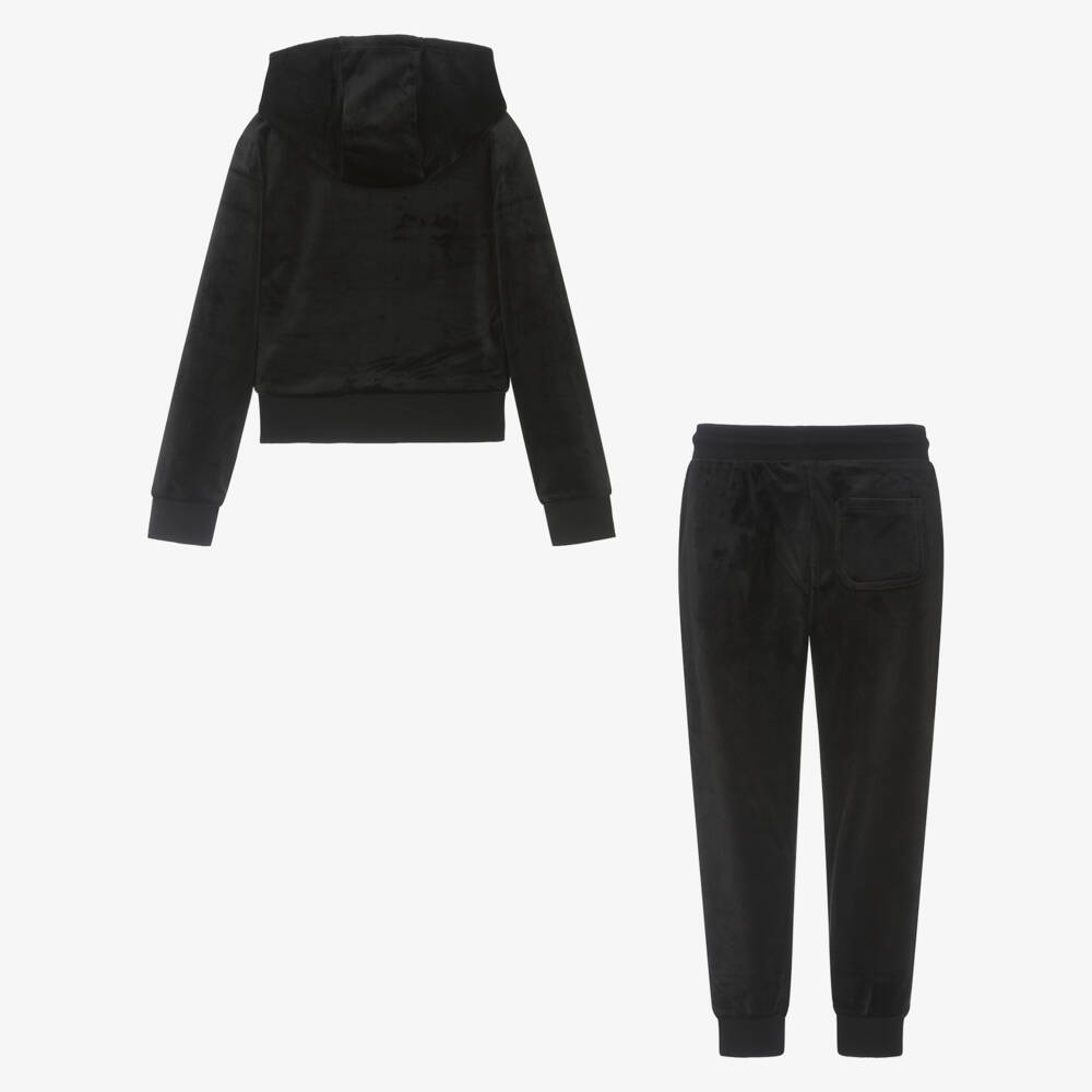 Juicy Couture-Girls Elegant Black Velour Ensemble | Childrensalon Outlet