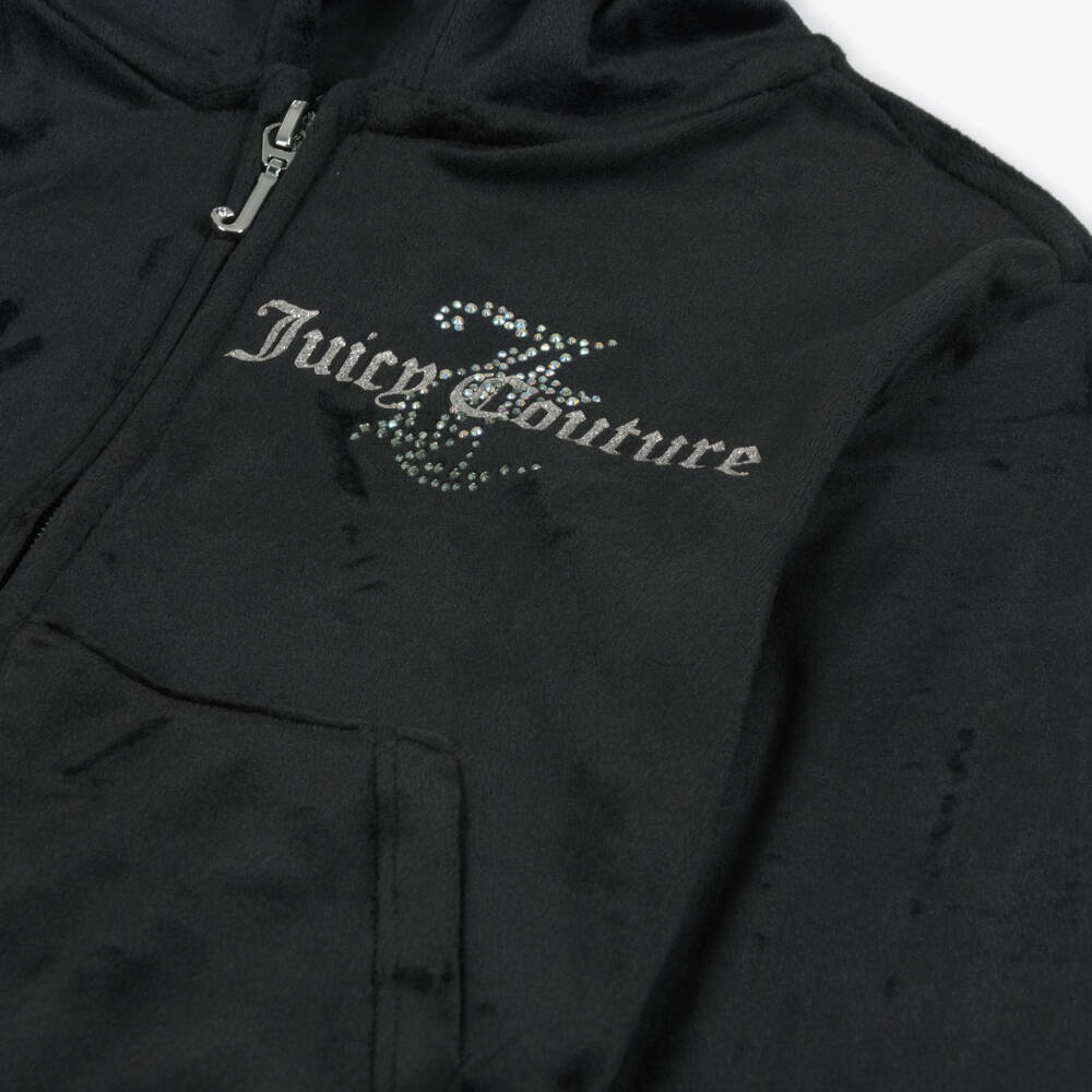 Juicy Couture-Girls Elegant Black Velour Ensemble | Childrensalon Outlet