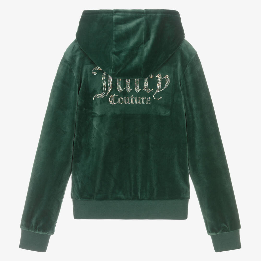 Juicy Couture-Изумрудный велюровый блестящий худи для девочек | Childrensalon Outlet