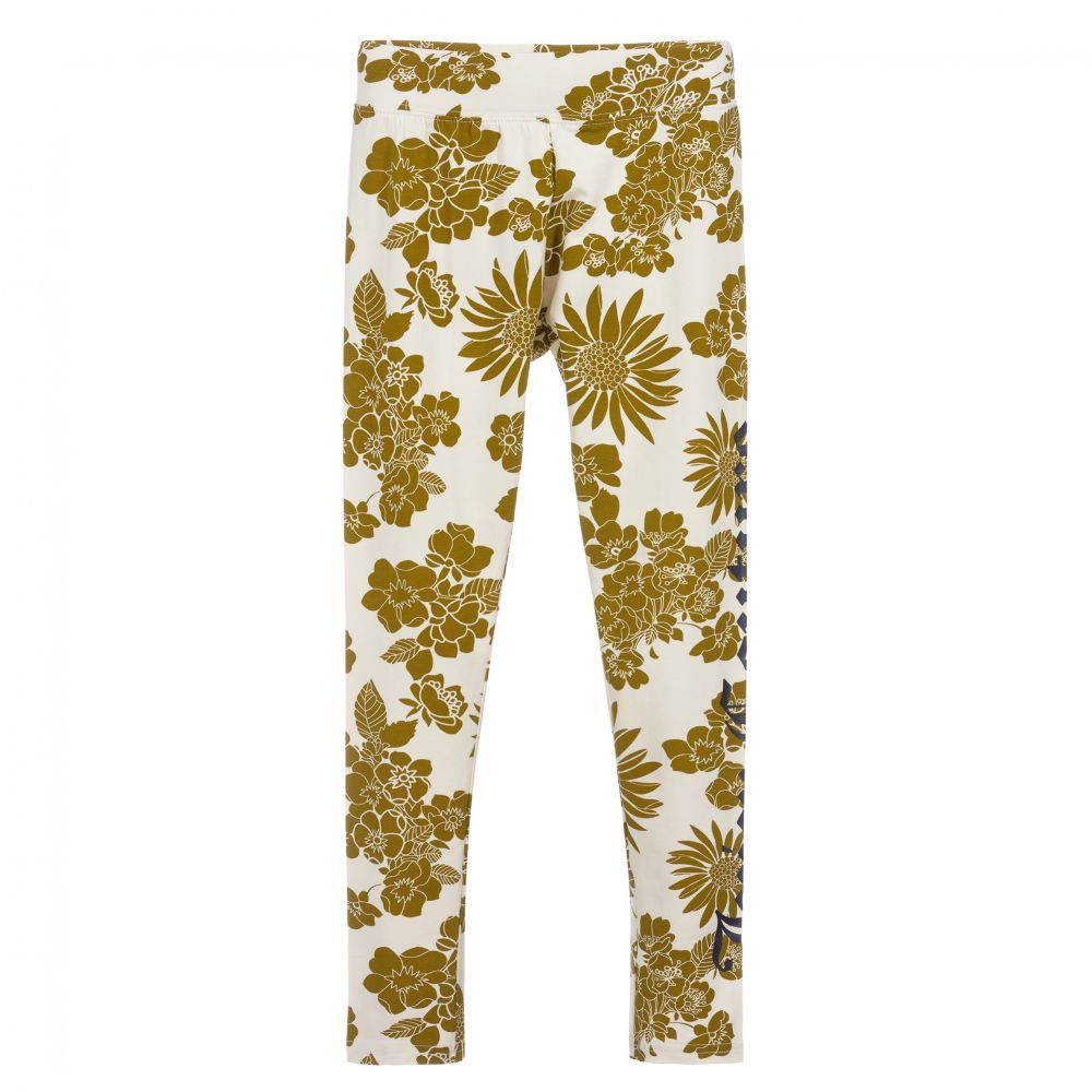 Juicy Couture-ليغنغز قطن جيرسي لون أخضر وعاجي للبنات | Childrensalon Outlet