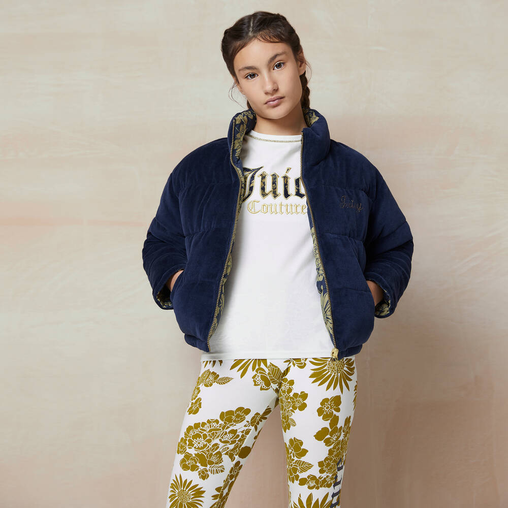 Juicy Couture-Girls Green & Ivory Leggings | Childrensalon Outlet