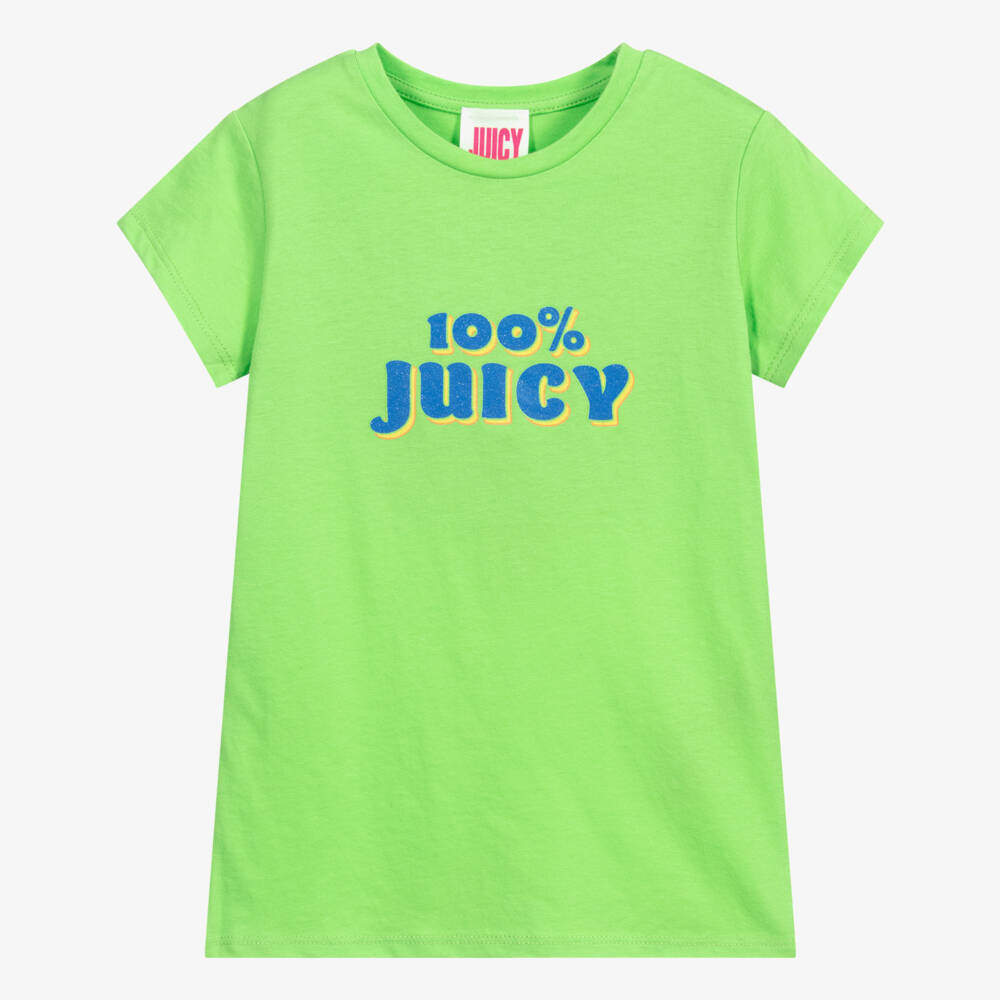 Juicy Couture-Girls Green Logo T-Shirt | Childrensalon Outlet