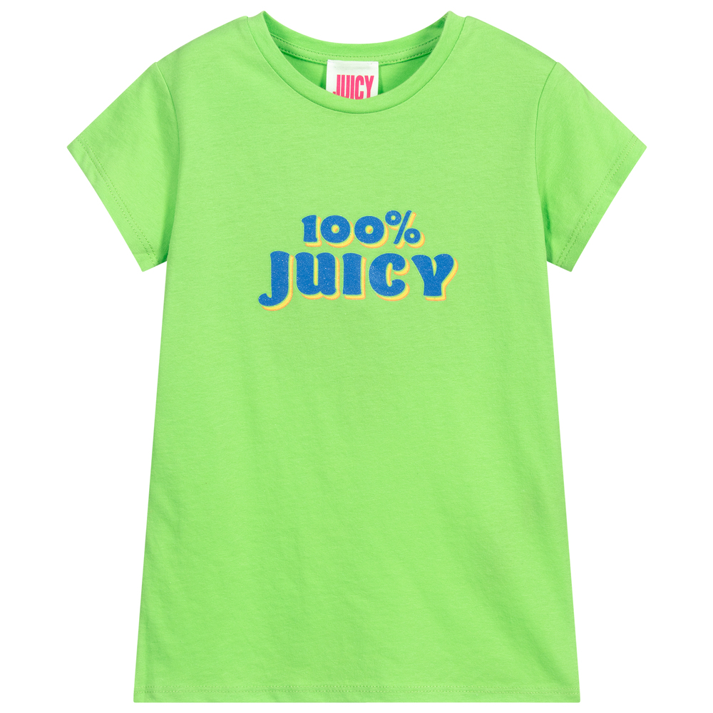 Juicy Couture - Girls Green Logo T-Shirt | Childrensalon