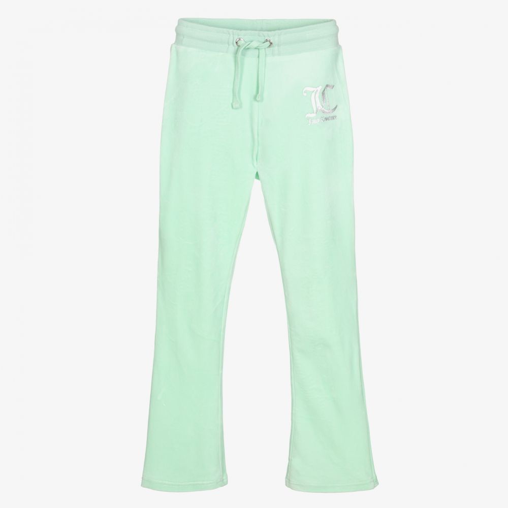 Juicy Couture - Girls Green Velour Joggers | Childrensalon