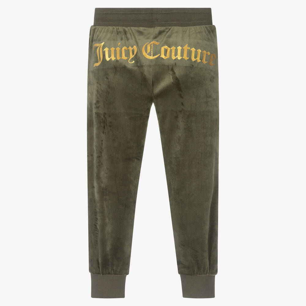 Juicy Couture Girls Green Velour Joggers Childrensalon Outlet