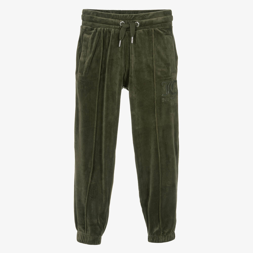 Juicy Couture - Girls Green Velour Joggers | Childrensalon
