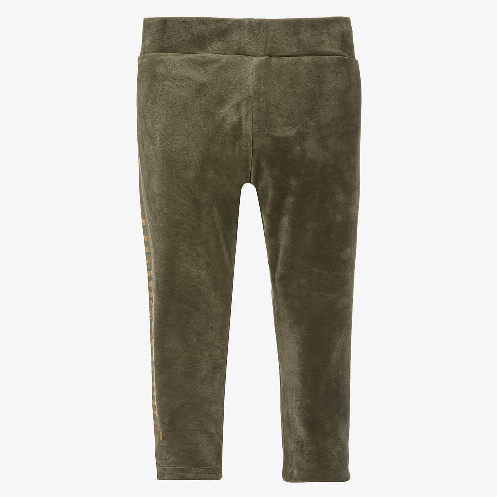 Juicy Couture-Girls Green Velour Leggings | Childrensalon Outlet