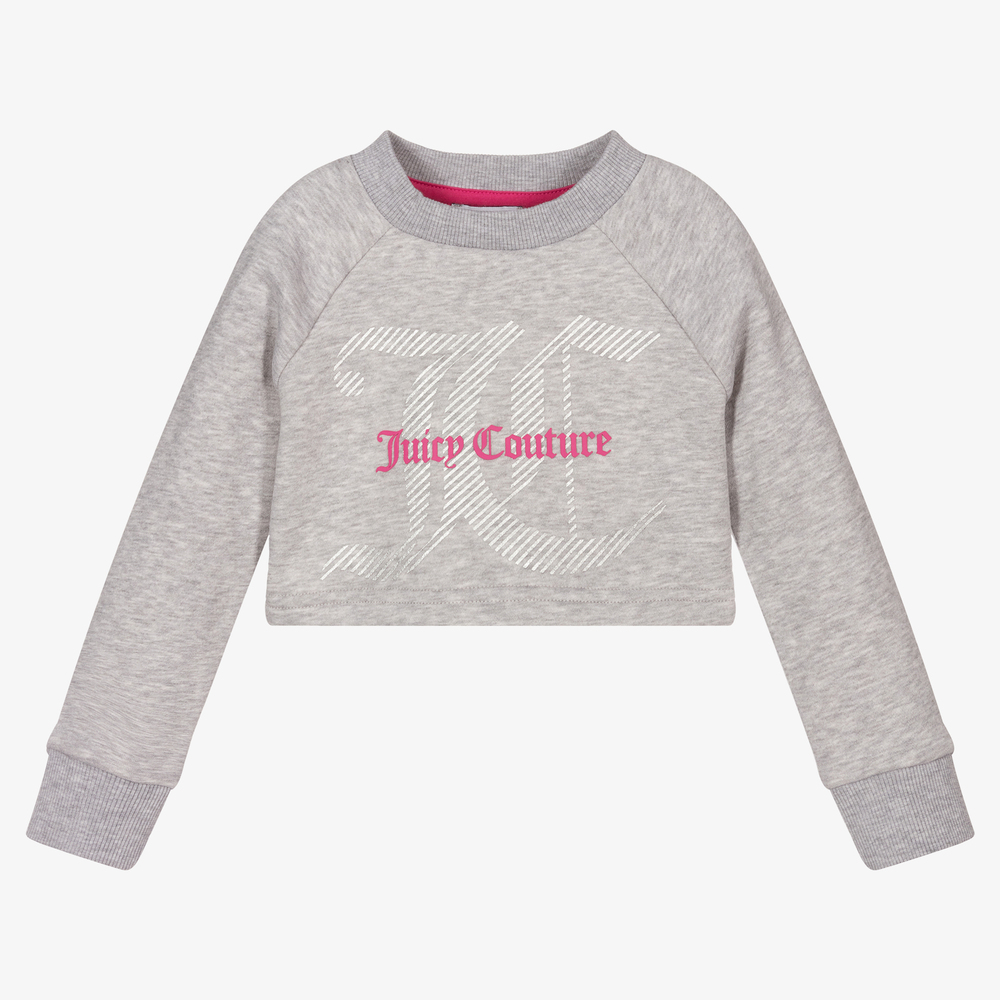 Juicy Couture - Girls Grey Cotton Sweatshirt | Childrensalon