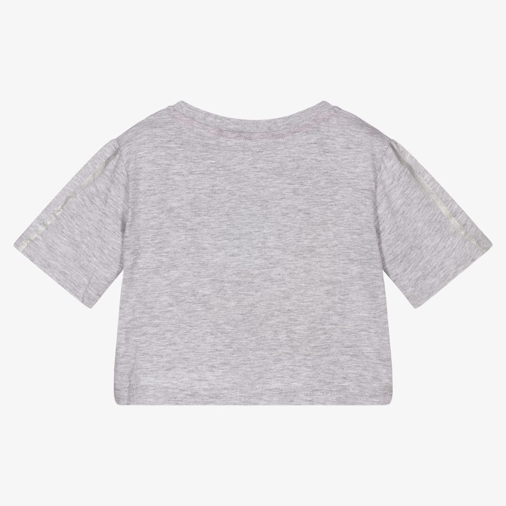 Juicy Couture-Girls Grey Cotton T-Shirt | Childrensalon Outlet