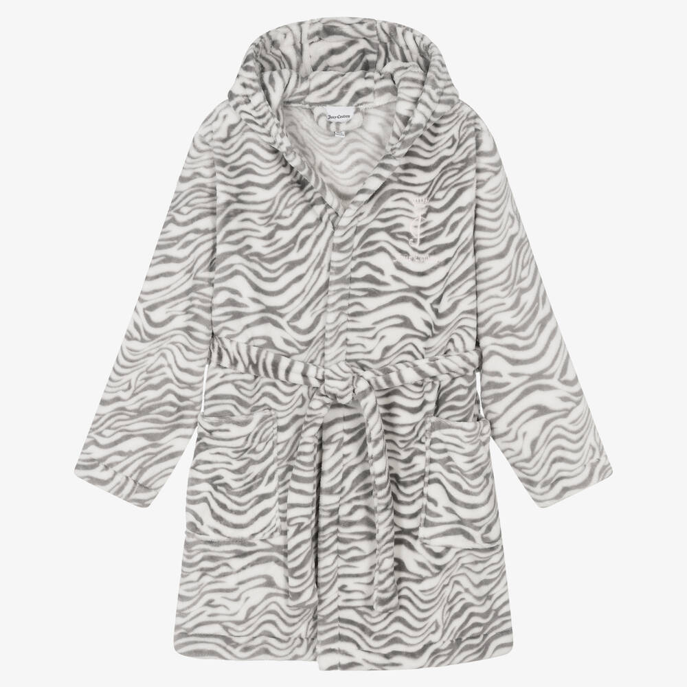 Juicy Couture - Girls Grey Fleecy Dressing Gown | Childrensalon