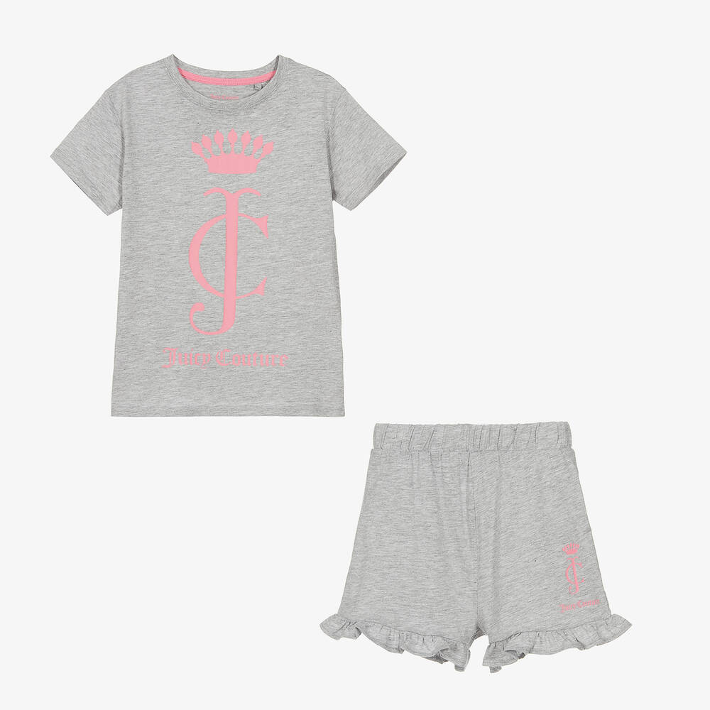 جوسي كوتور-بيجاما قطن جيرسي لون رمادي مونس للبنات | Childrensalon Outlet