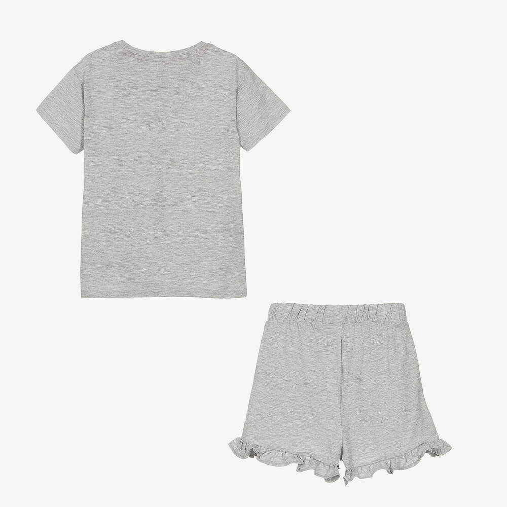 جوسي كوتور-بيجاما قطن جيرسي لون رمادي مونس للبنات | Childrensalon Outlet