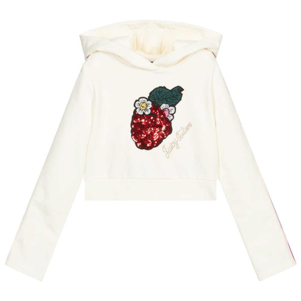 Juicy Couture - Girls Ivory Cotton Hoodie | Childrensalon