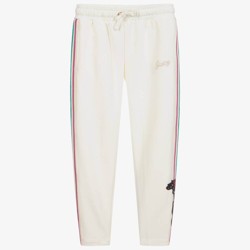 Juicy Couture-Girls Ivory Cotton Joggers | Childrensalon Outlet