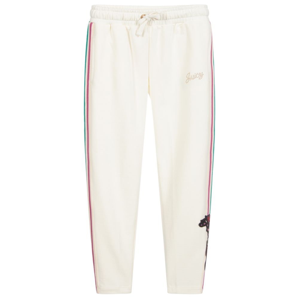 Juicy Couture - Girls Ivory Cotton Joggers | Childrensalon