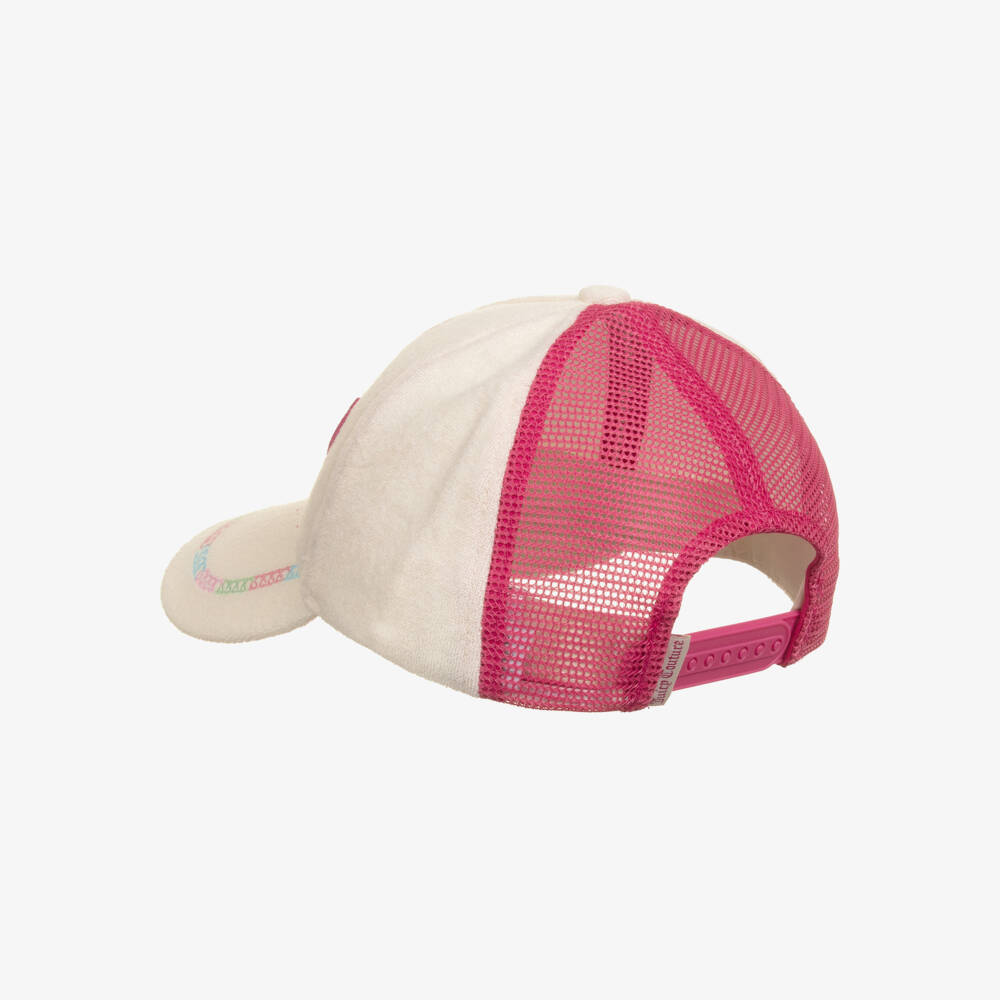 Juicy Couture-Girls Ivory Towelling & Pink Mesh Cap | Childrensalon Outlet
