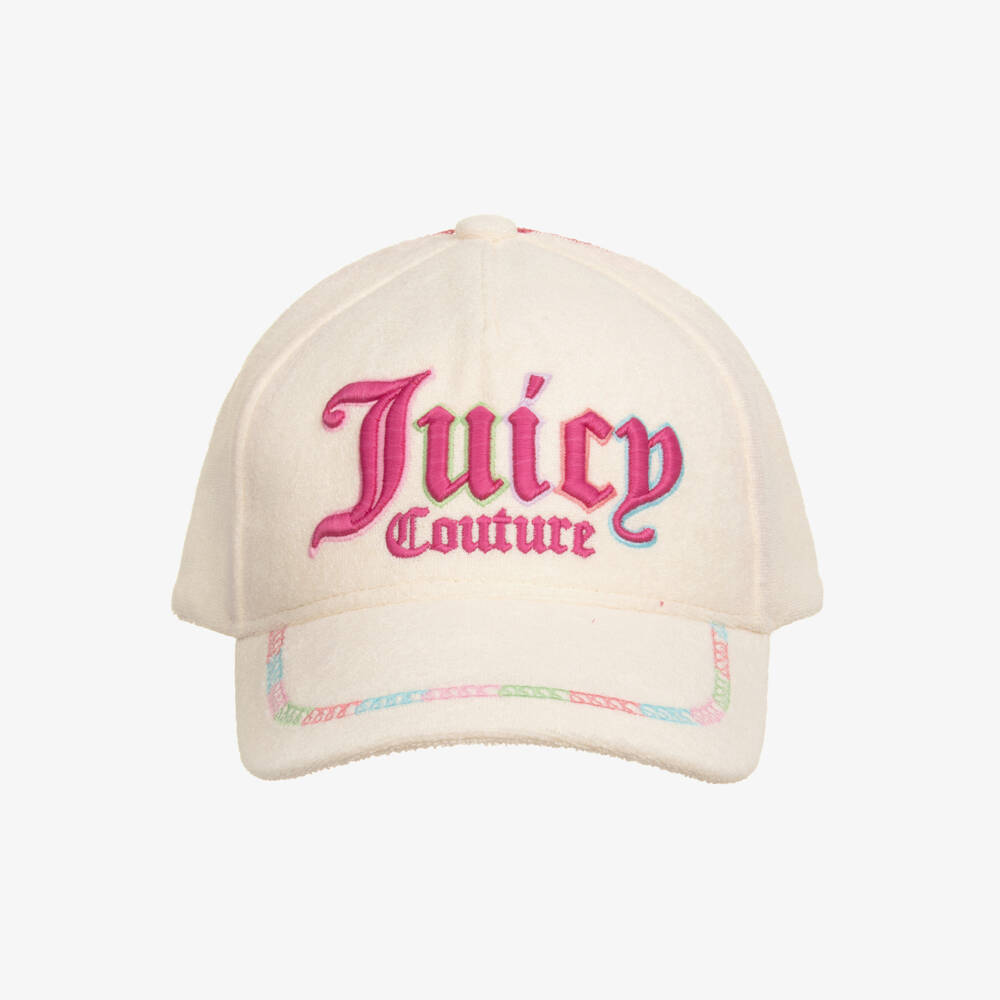 Juicy Couture-Girls Ivory Towelling & Pink Mesh Cap | Childrensalon Outlet