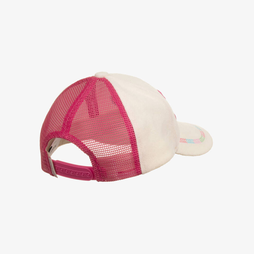Juicy Couture-Girls Ivory Towelling & Pink Mesh Cap | Childrensalon Outlet