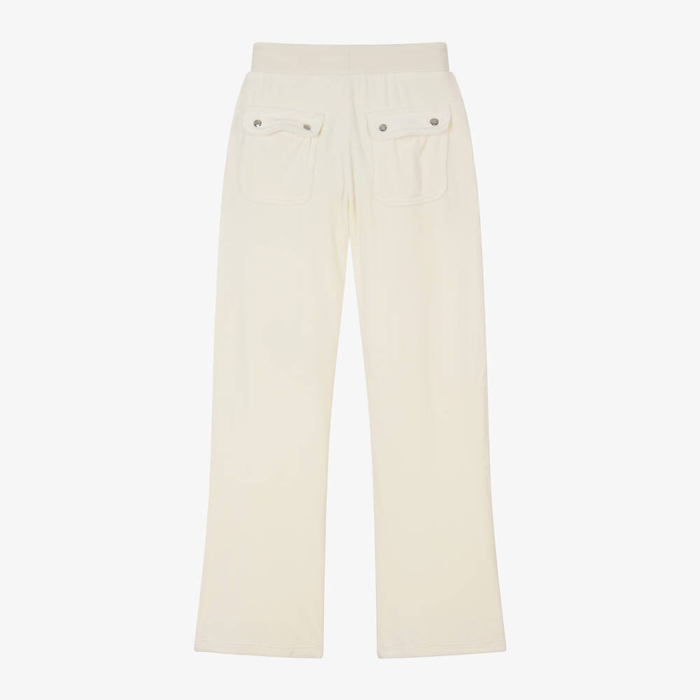 Juicy Couture-Girls Ivory Velour Joggers | Childrensalon Outlet