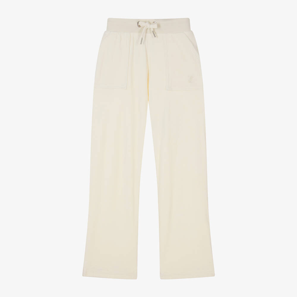 Juicy Couture-Girls Ivory Velour Joggers | Childrensalon Outlet