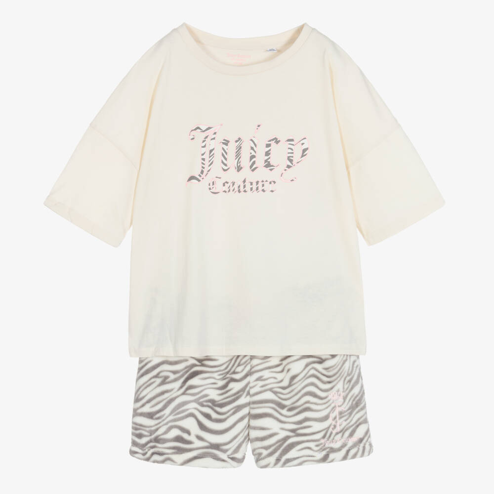 Juicy Couture-Girls Ivory Zebra Loungewear Set | Childrensalon Outlet