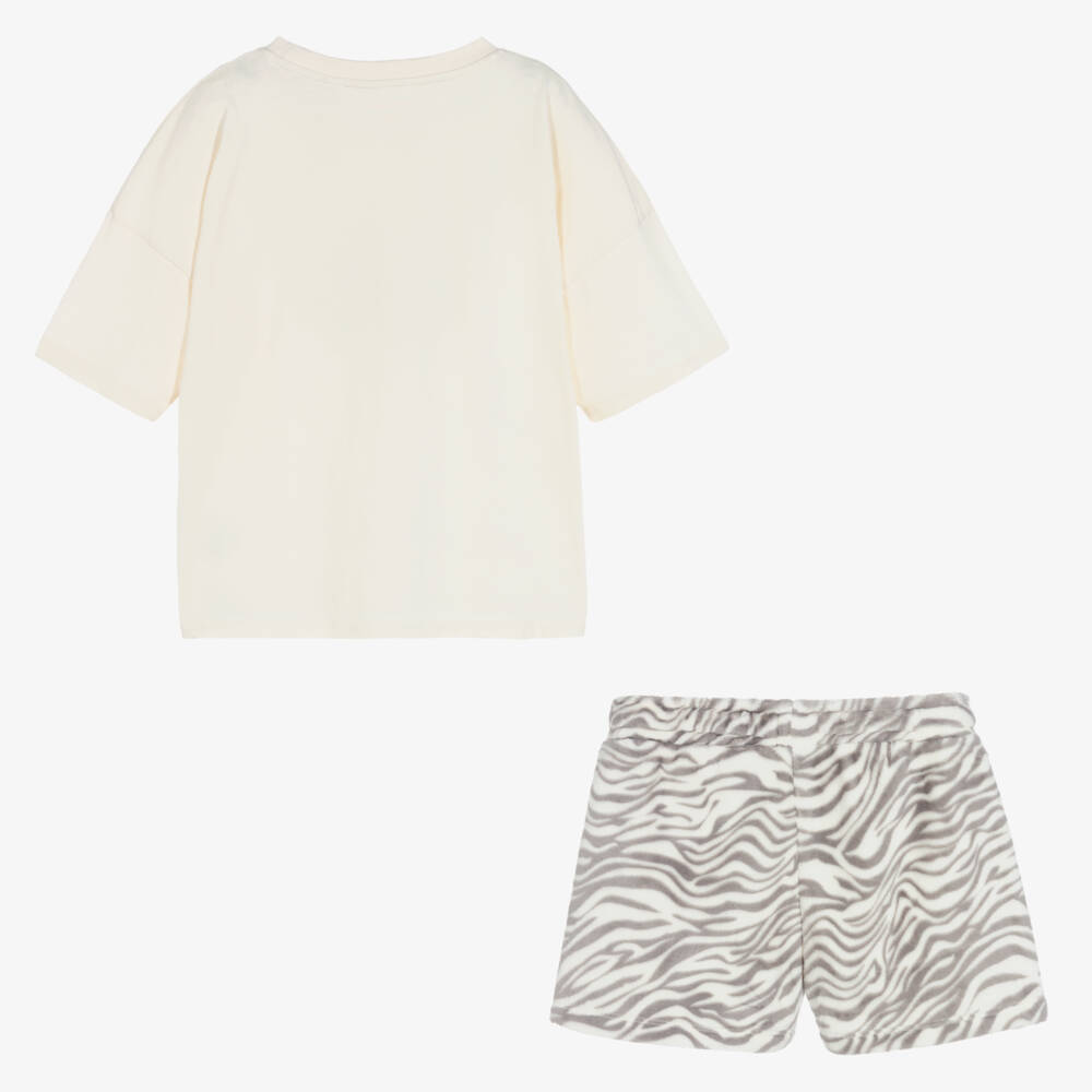 Juicy Couture-Girls Ivory Zebra Loungewear Set | Childrensalon Outlet