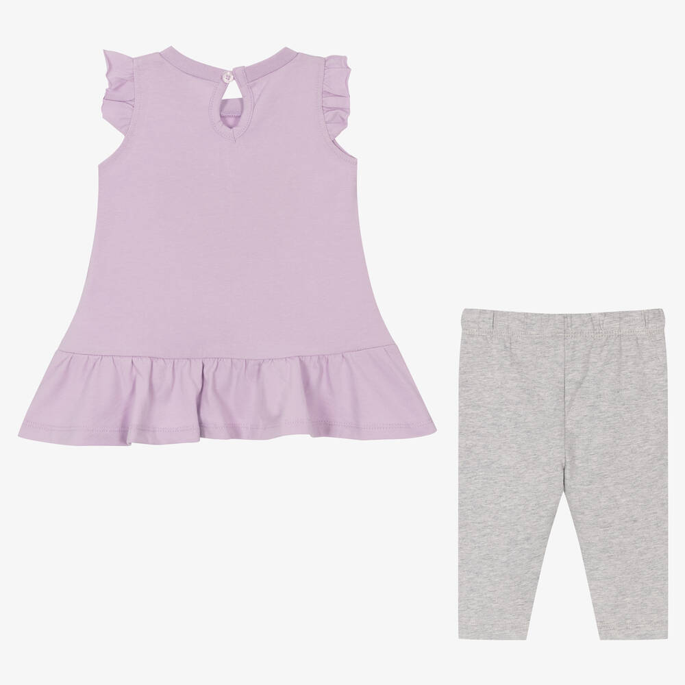 Juicy Couture-Girls Lilac & Grey Leggings Set | Childrensalon Outlet