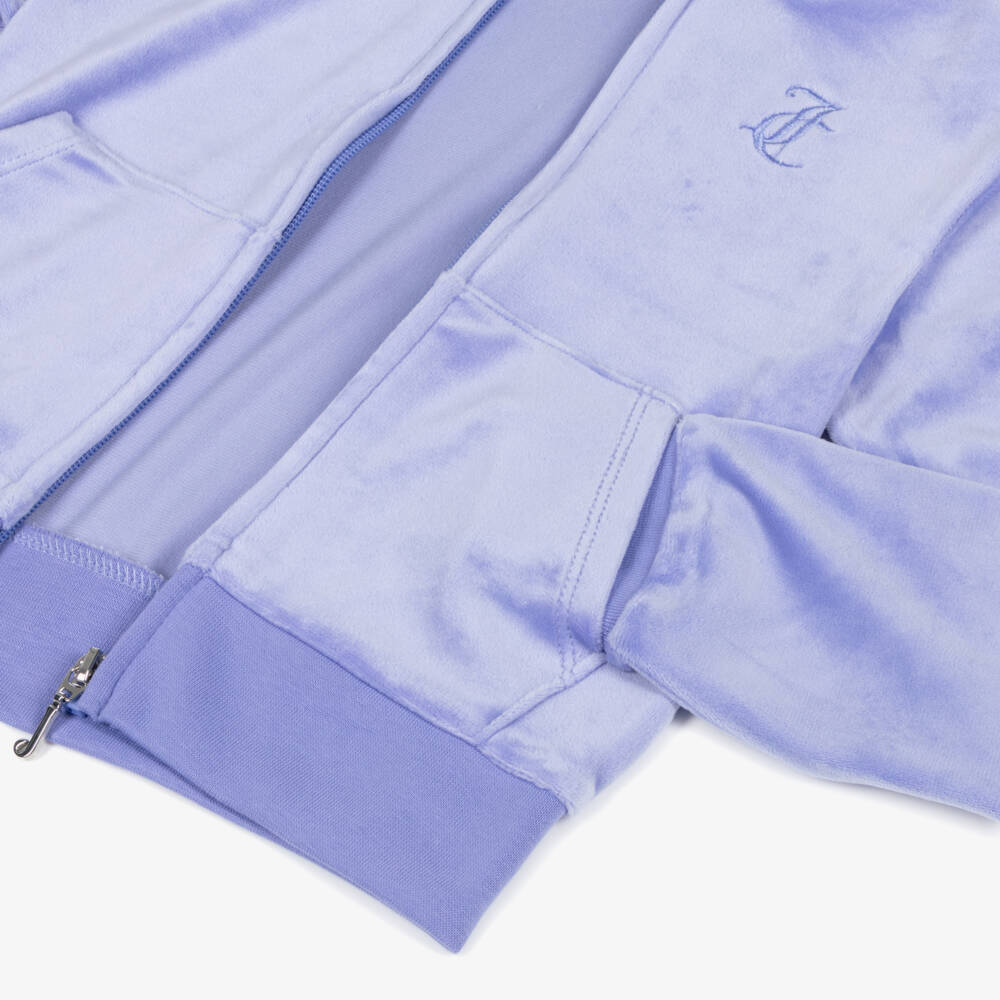 Juicy Couture-Girls Lilac Purple Velour Hooded Zip-Up Top | Childrensalon Outlet