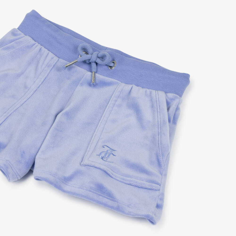 Juicy Couture-Girls Lilac Purple Velour Shorts with Embroidered Logo | Childrensalon Outlet