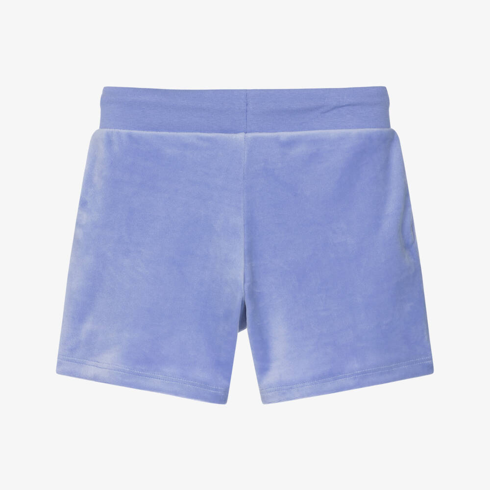 Juicy Couture-Girls Lilac Purple Velour Shorts with Embroidered Logo | Childrensalon Outlet