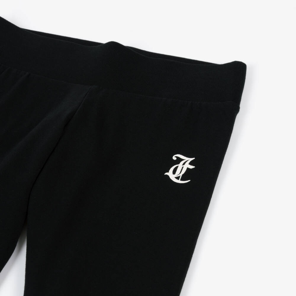 Juicy Couture-بنطلون ليجنز فاخر أسود بلمعة للبنات | Childrensalon Outlet