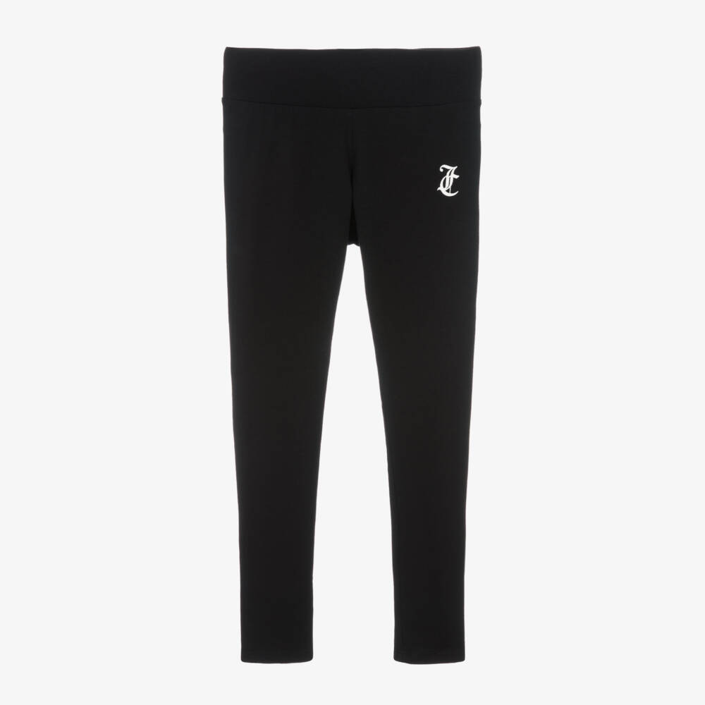 Juicy Couture-Girls Luxe Black Glitter Leggings | Childrensalon Outlet